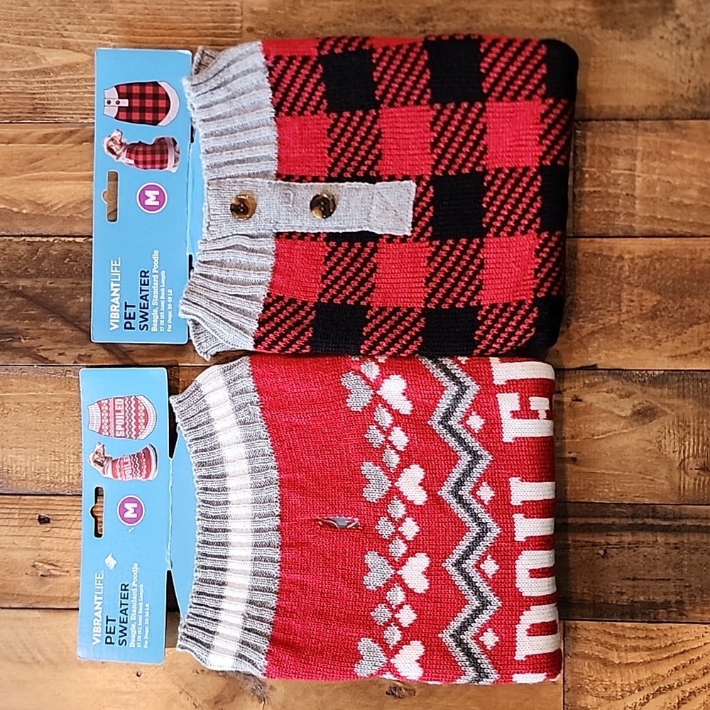 Set of 2 Pet Sweaters - size Medium